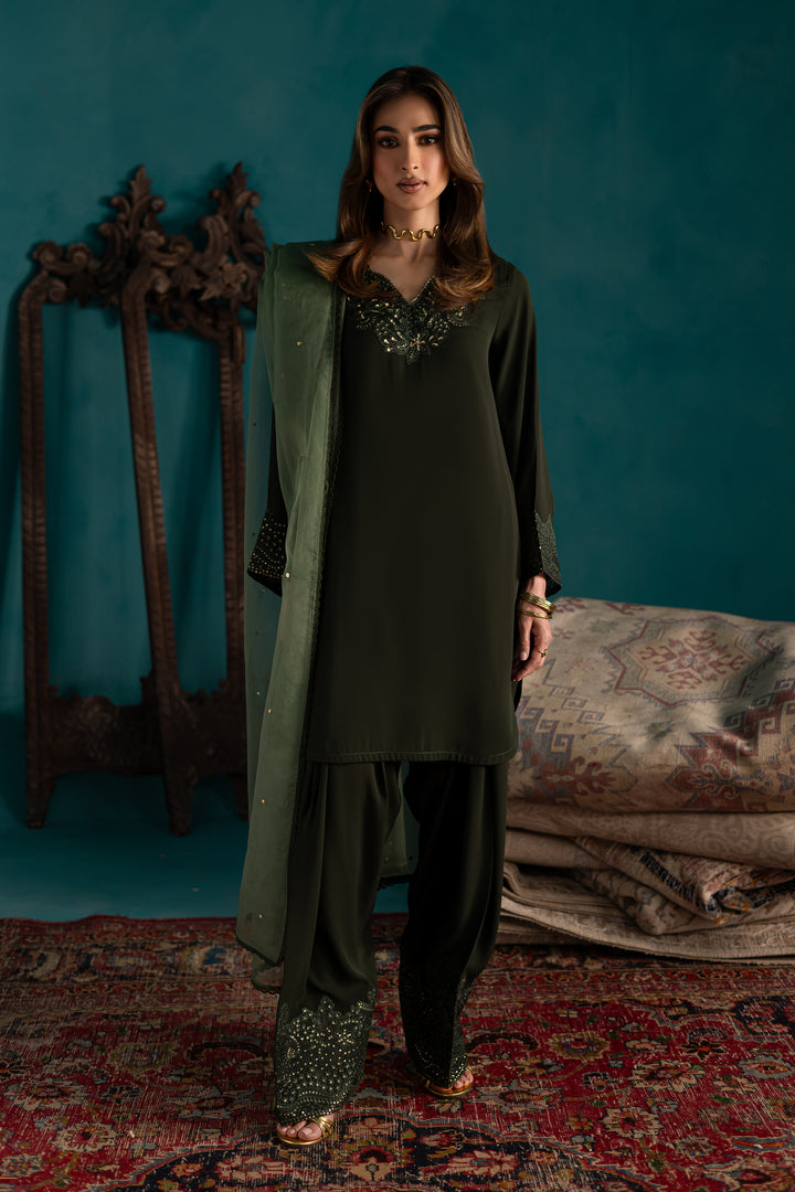 Marble Green 3Pc - Georgette Luxe Pret