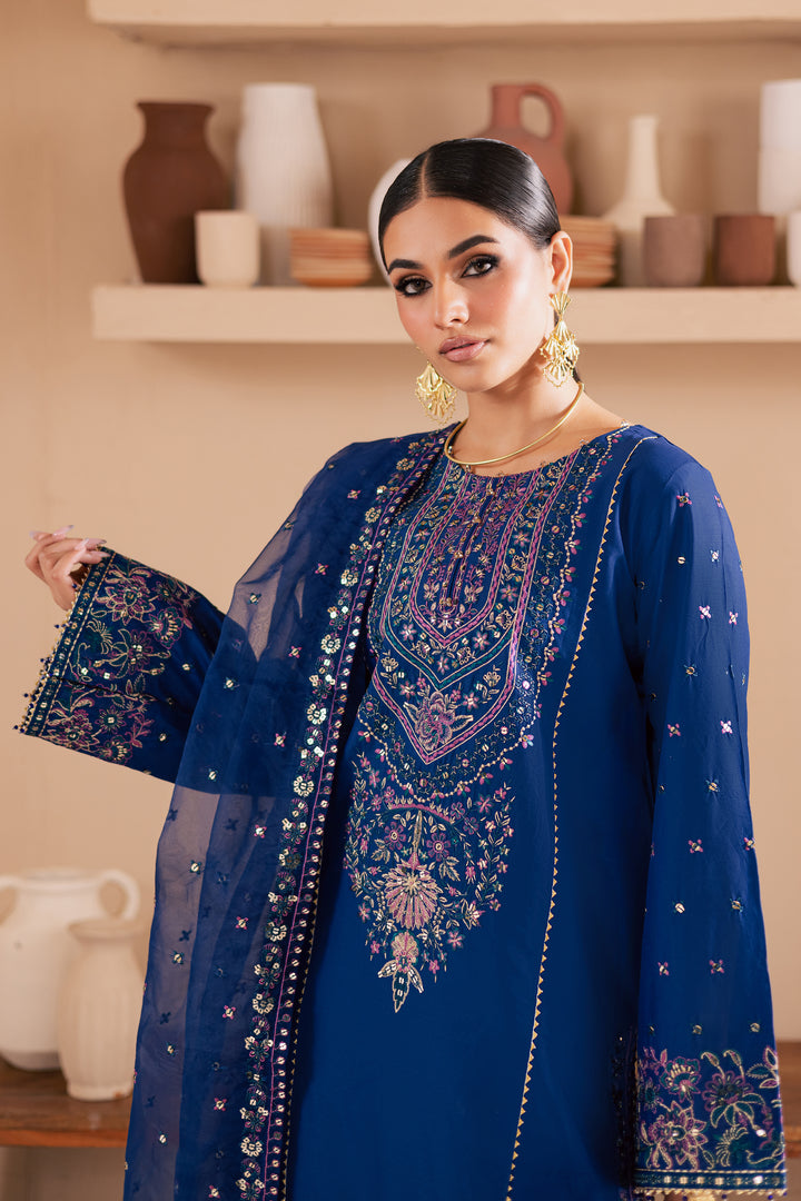 Claudette 3Pc - Embroidered Lawn Dress