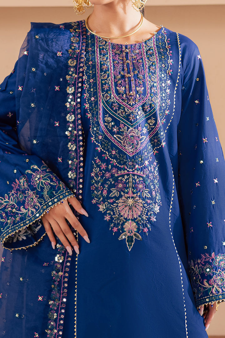 Claudette 3Pc - Embroidered Lawn Dress
