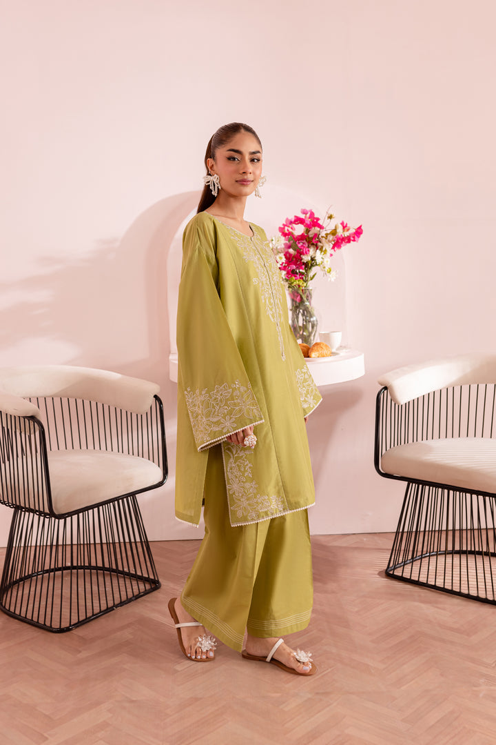 Royal Green 2Pc - Embroidered Lawn Dress