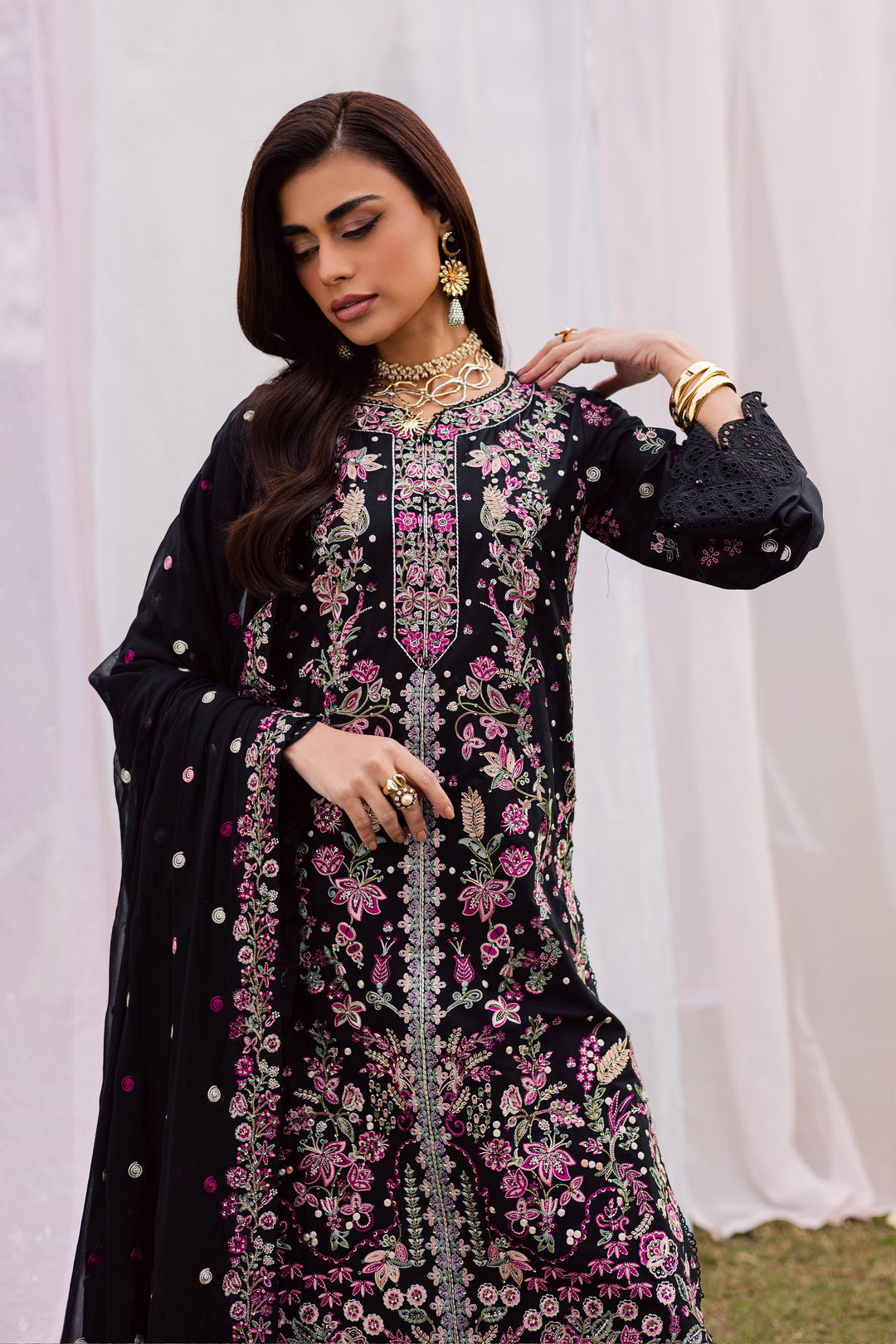 Rene 3Pc - Festive Embroidered Lawn