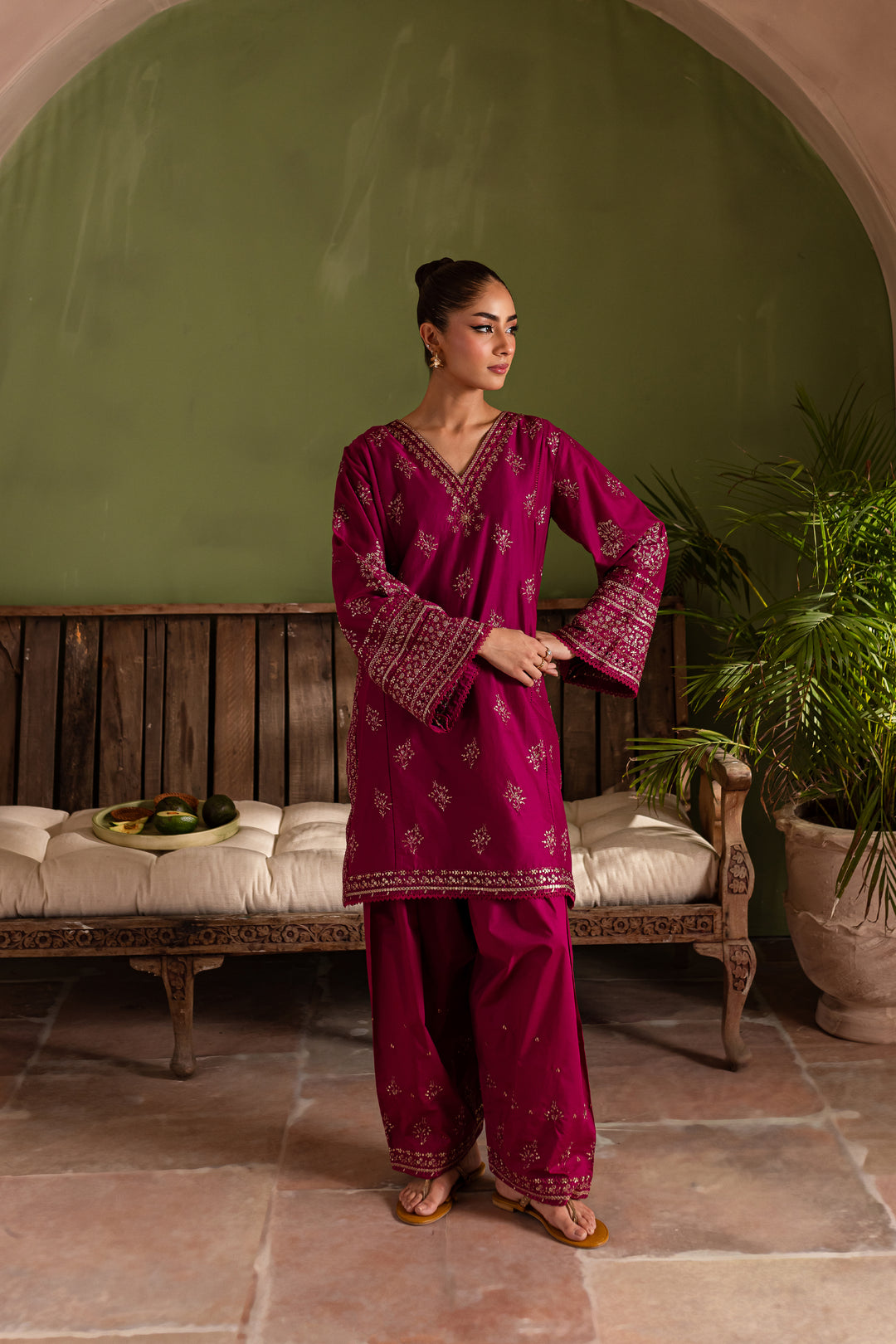 Nelsy 2Pc - Embroidered Lawn Dress