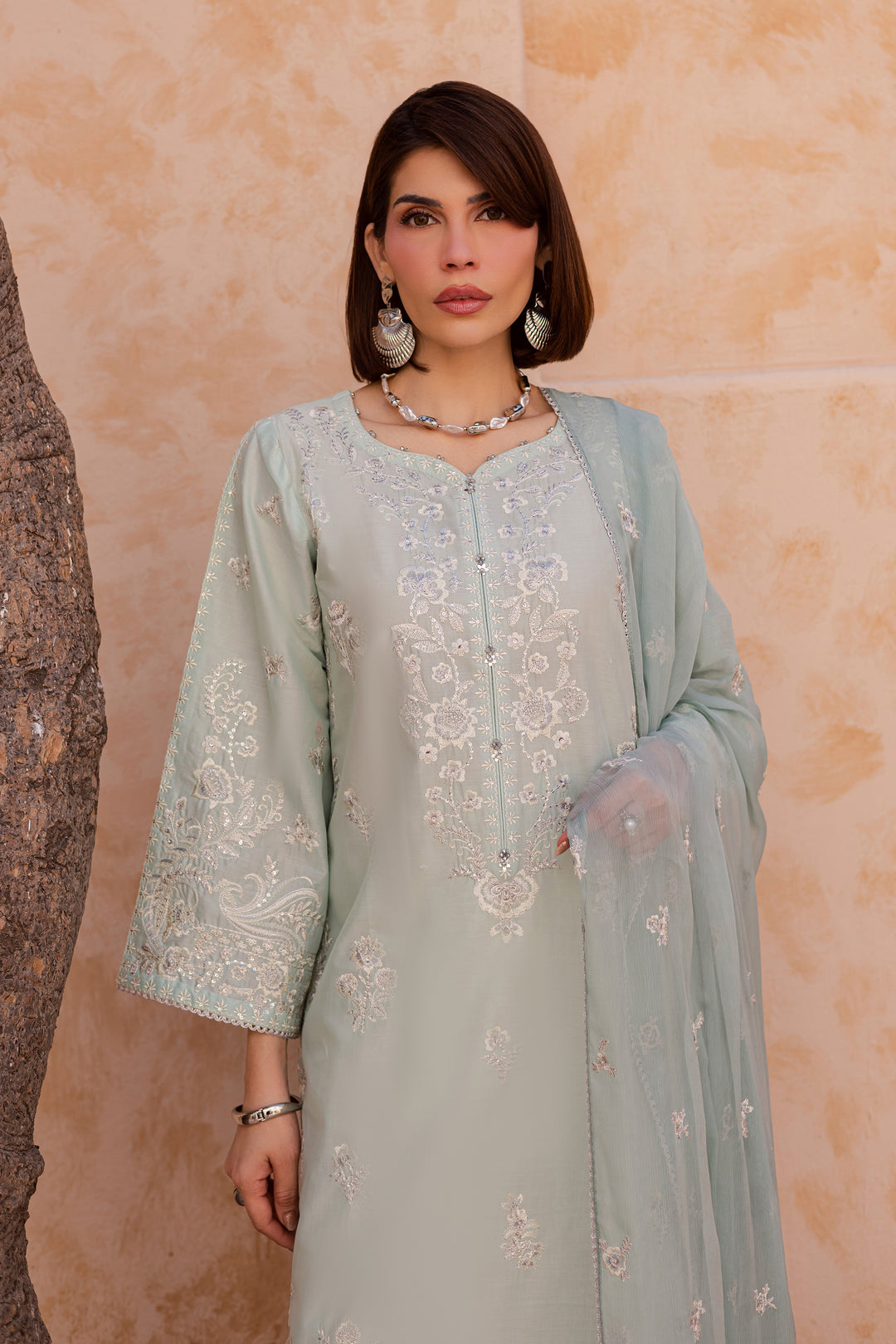 Sea Nahal 3Pc - Festive Embroidered Lawn