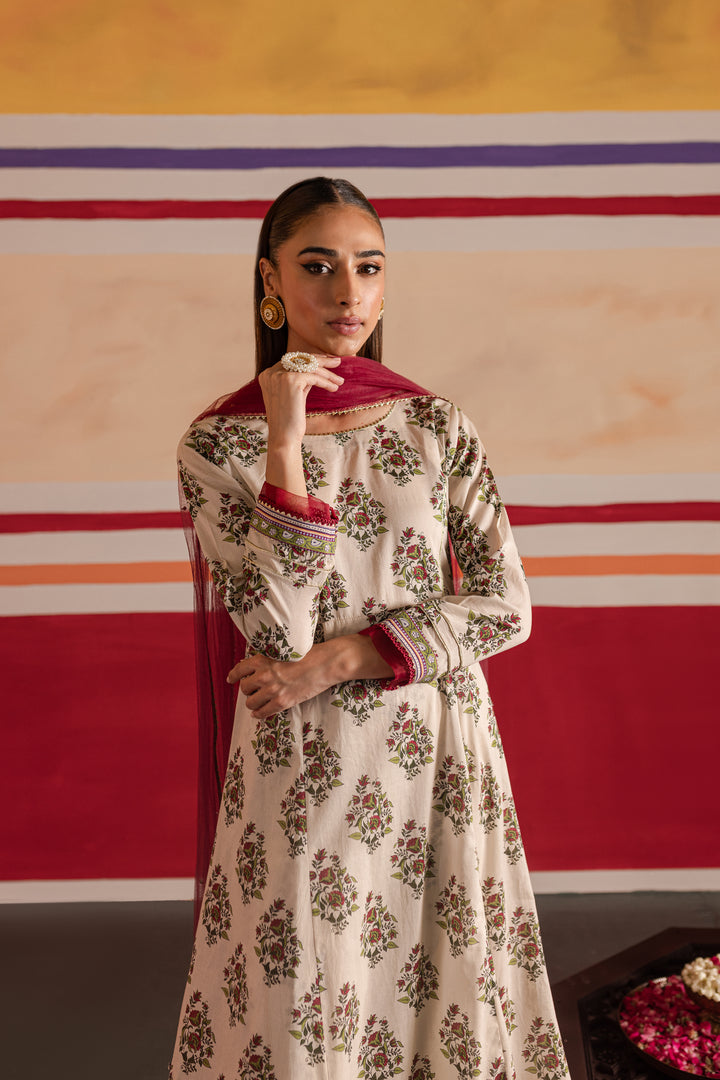 Jahan'Aara 3Pc - Printed Lawn Dress