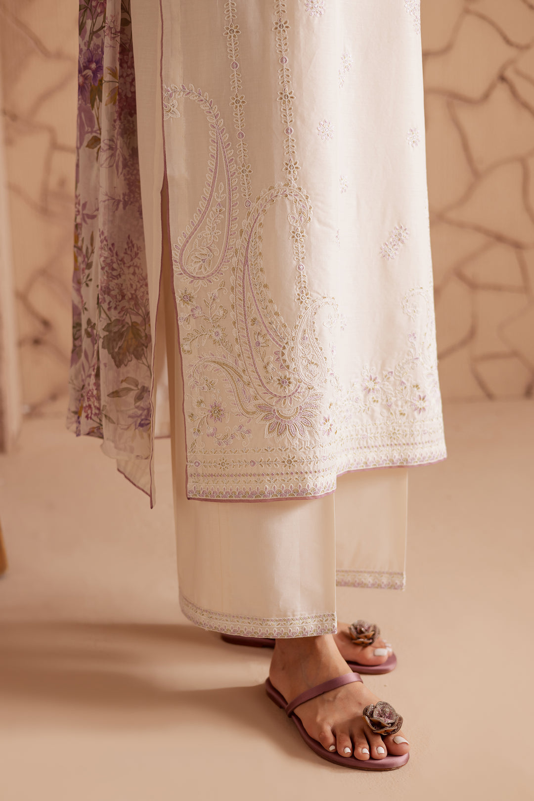 White Beast 3Pc - Embroidered Lawn Dress