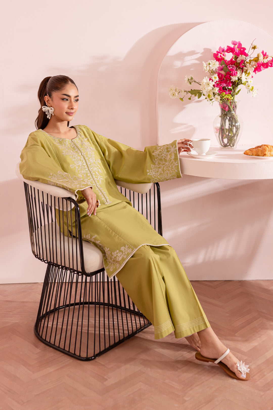 Royal Green 2Pc - Embroidered Lawn Dress