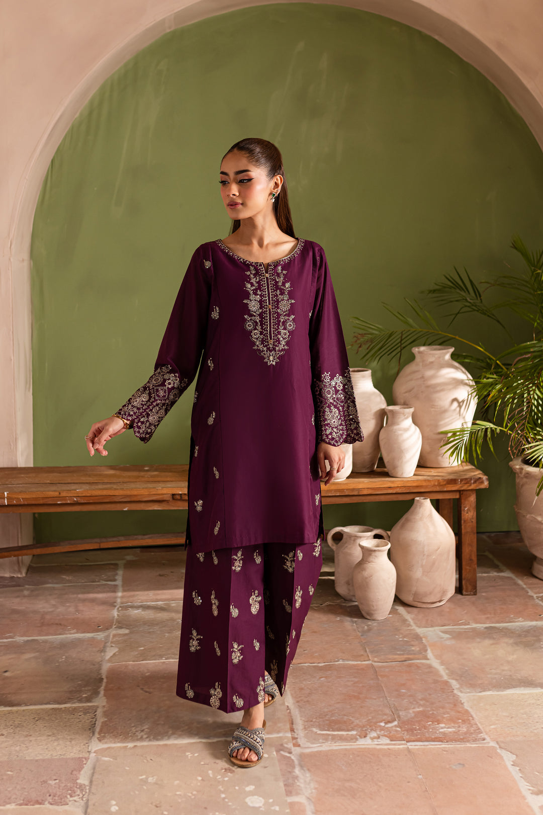 Sheen Glaze 2Pc - Embroidered Lawn Dress