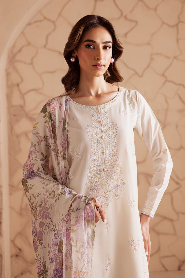 White Beast 3Pc - Embroidered Lawn Dress