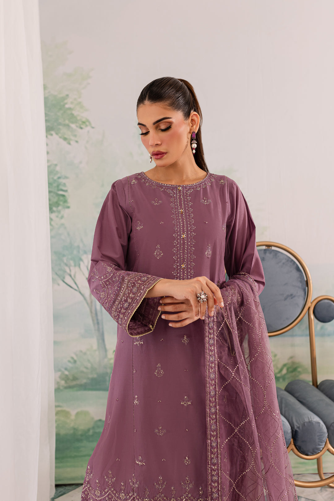 Zahya 3Pc - Embroidered Lawn Dress