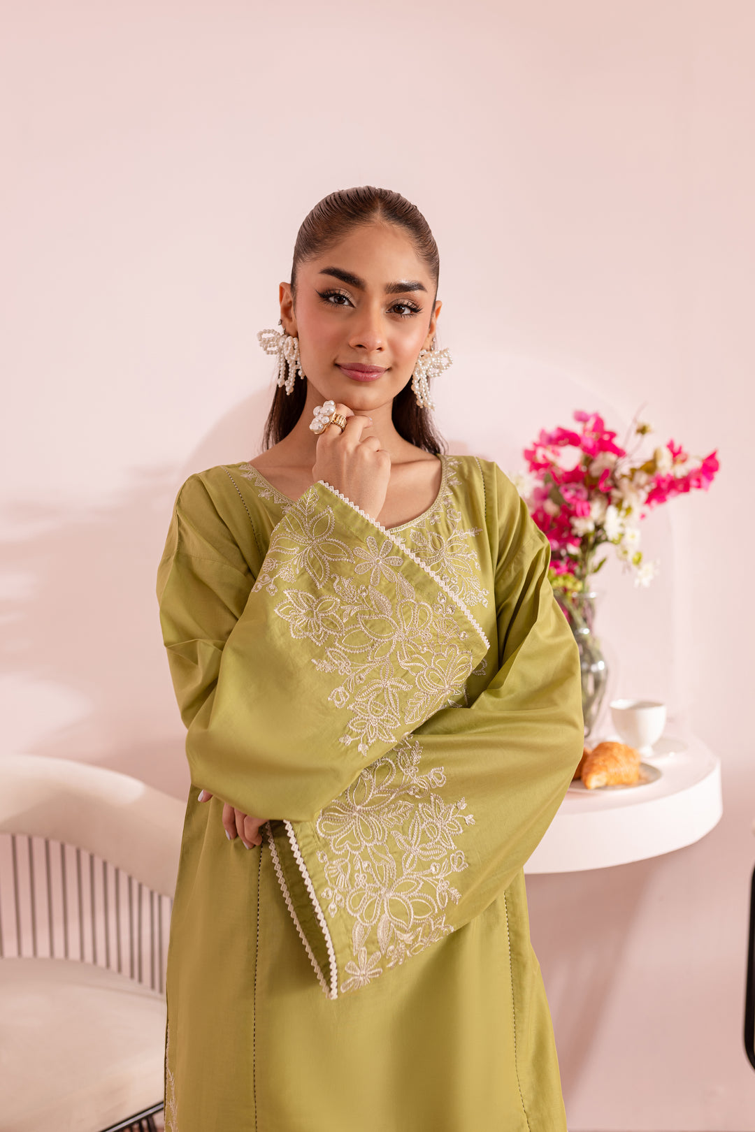 Royal Green 2Pc - Embroidered Lawn Dress