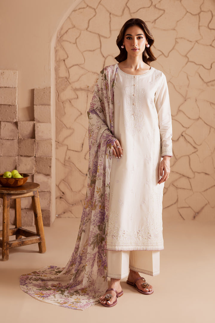 White Beast 3Pc - Embroidered Lawn Dress