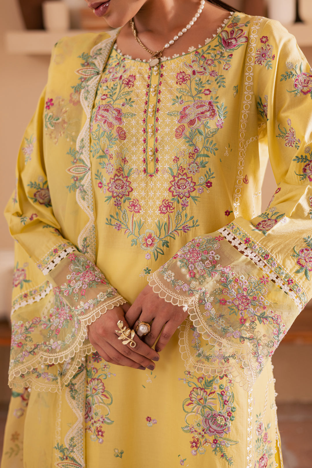 Neesha 3Pc - Embroidered Lawn Dress