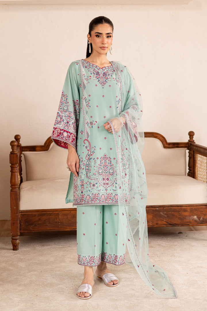 Zen 3Pc - Embroidered Solid Dress
