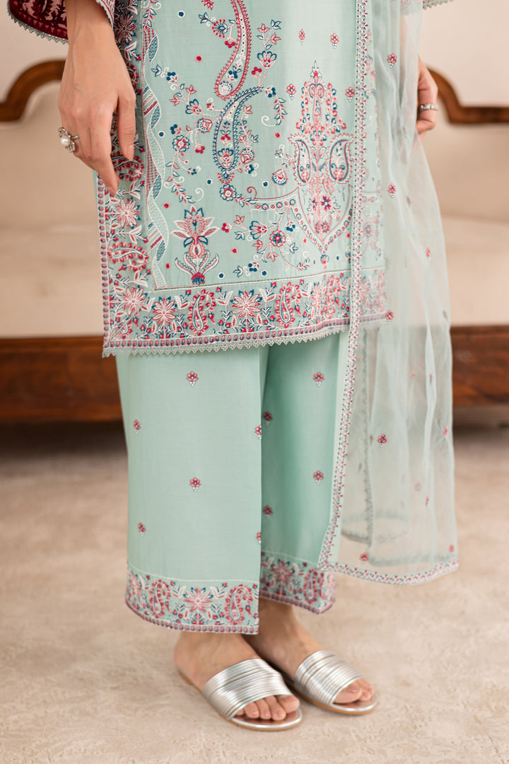 Zen 3Pc - Embroidered Solid Dress