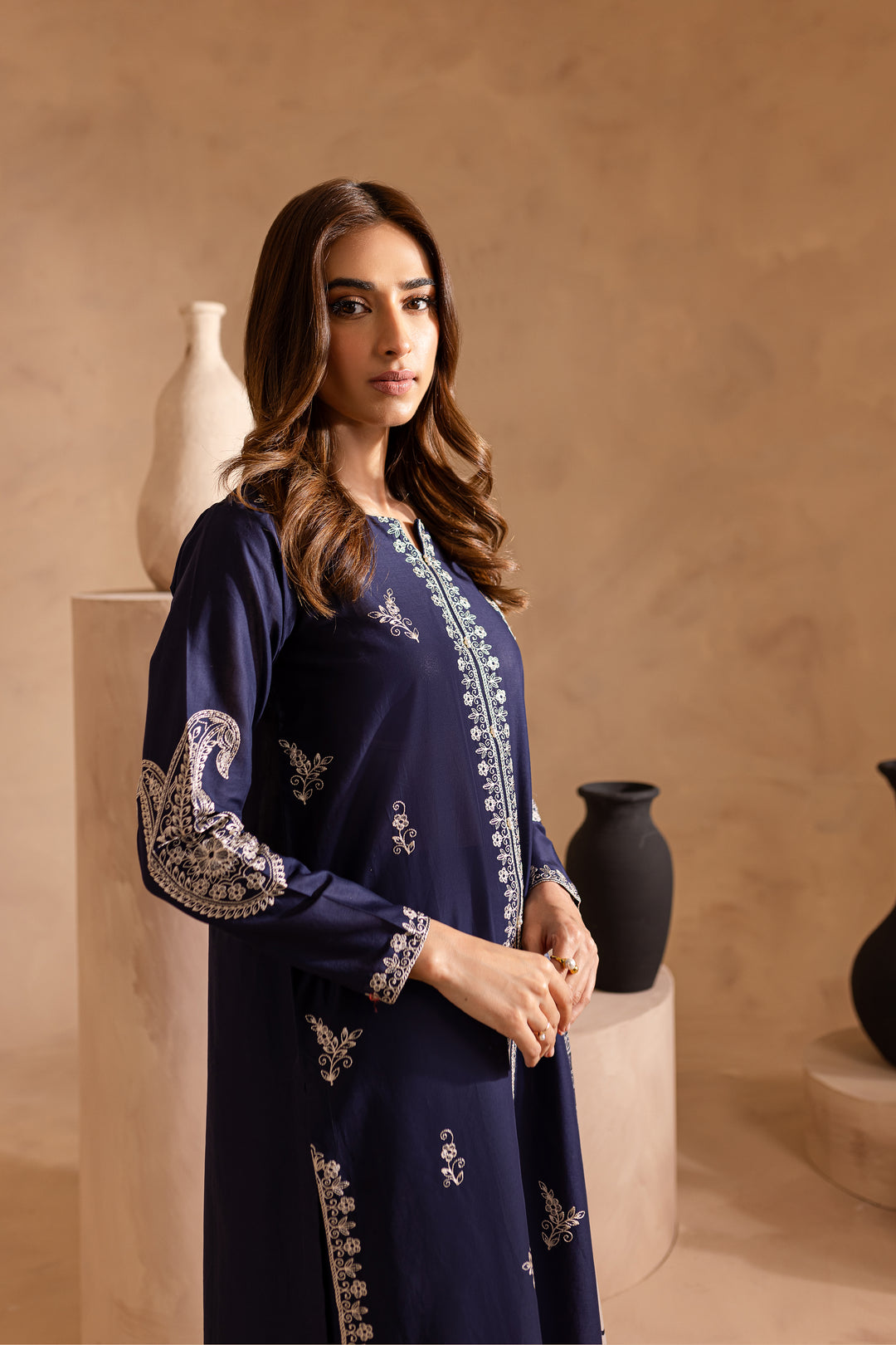 Deep Sea 3Pc - Embroidered Lawn Dress