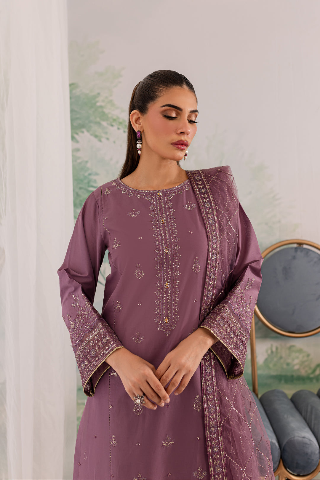 Zahya 3Pc - Embroidered Lawn Dress