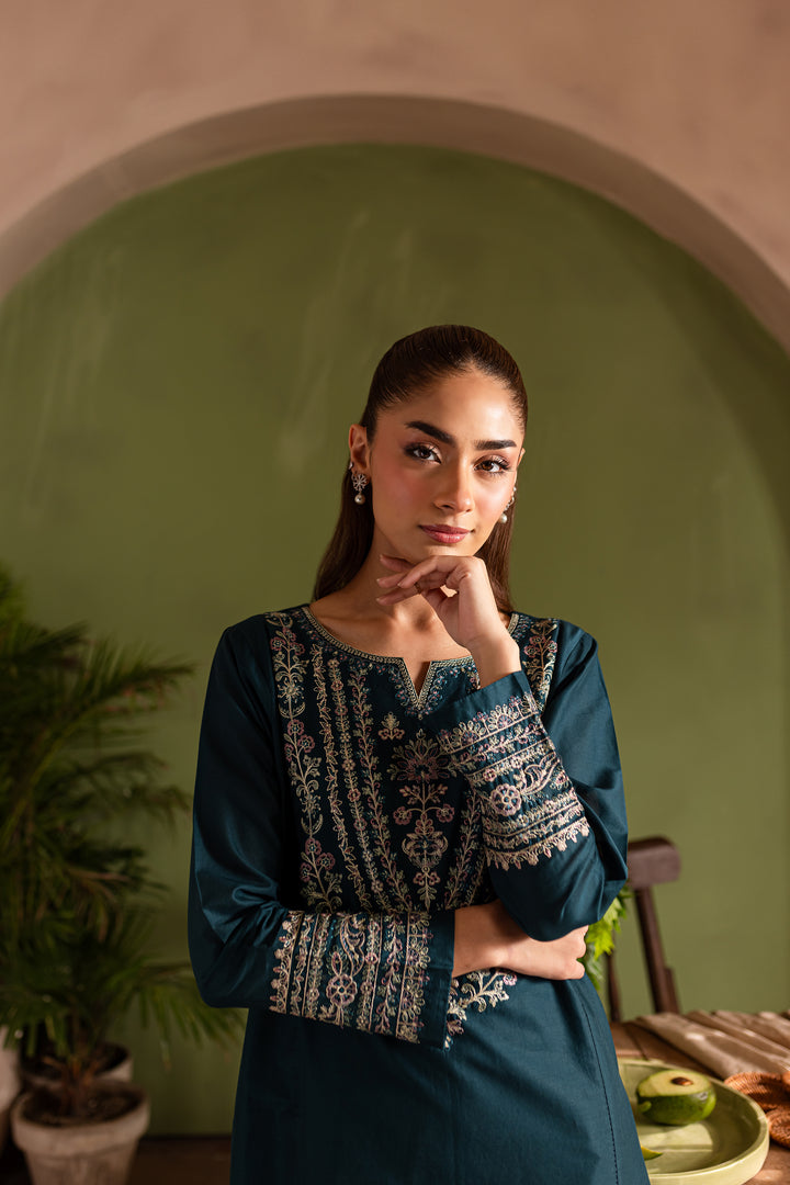 Aqua Pearl 2Pc - Embroidered Lawn Dress