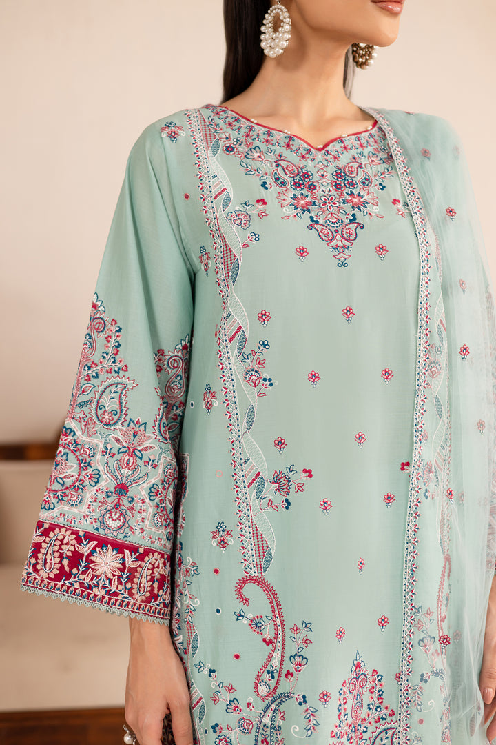 Zen 3Pc - Embroidered Solid Dress
