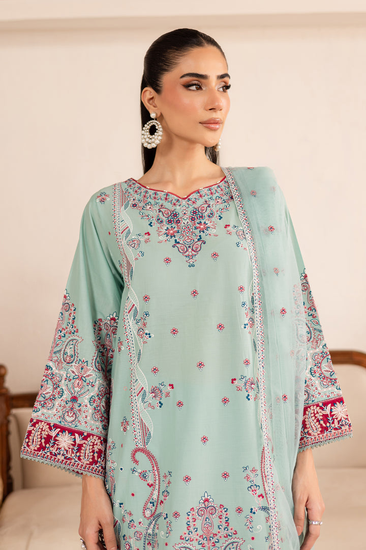 Zen 3Pc - Embroidered Solid Dress