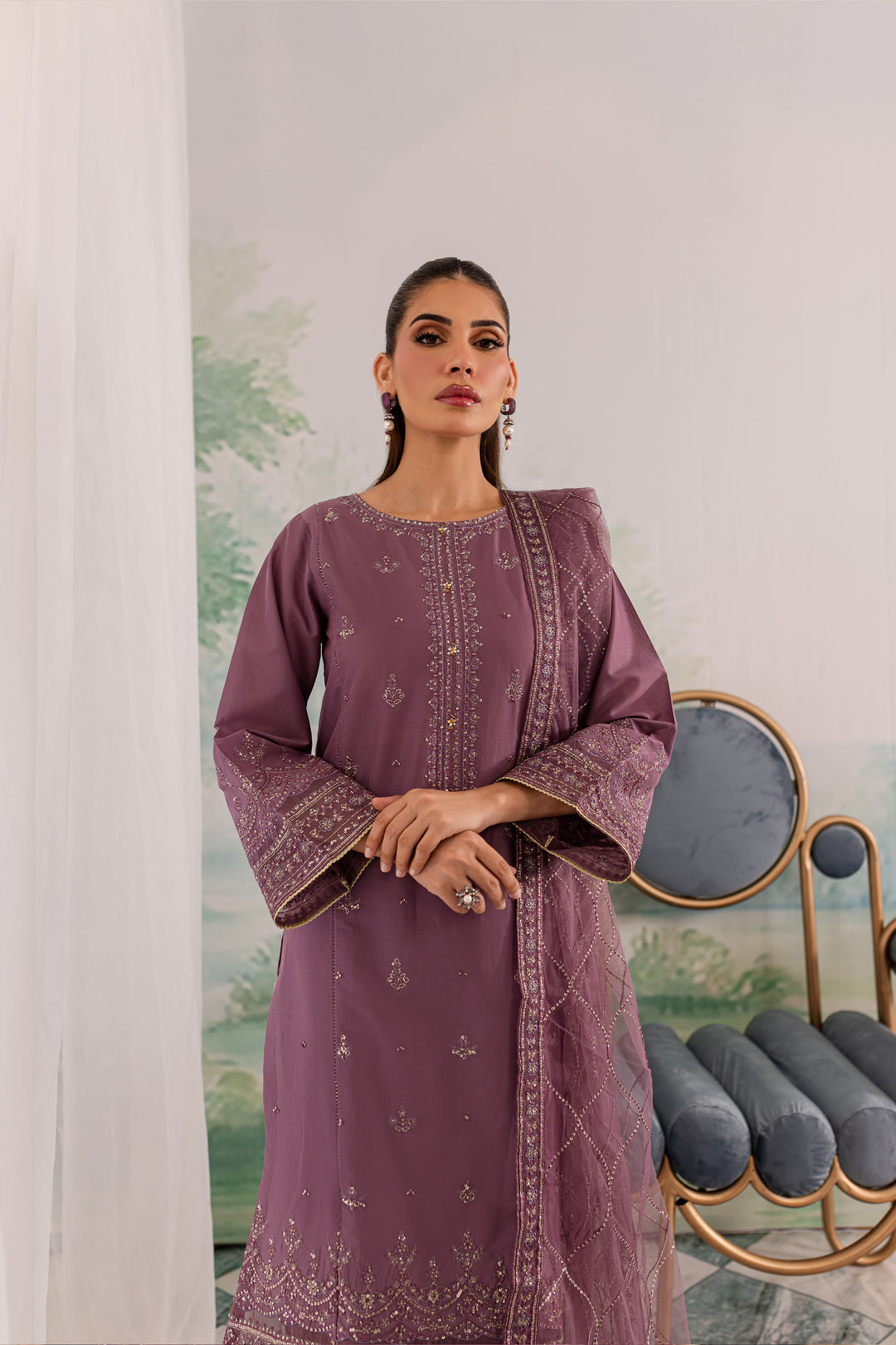 Zahya 3Pc - Embroidered Lawn Dress