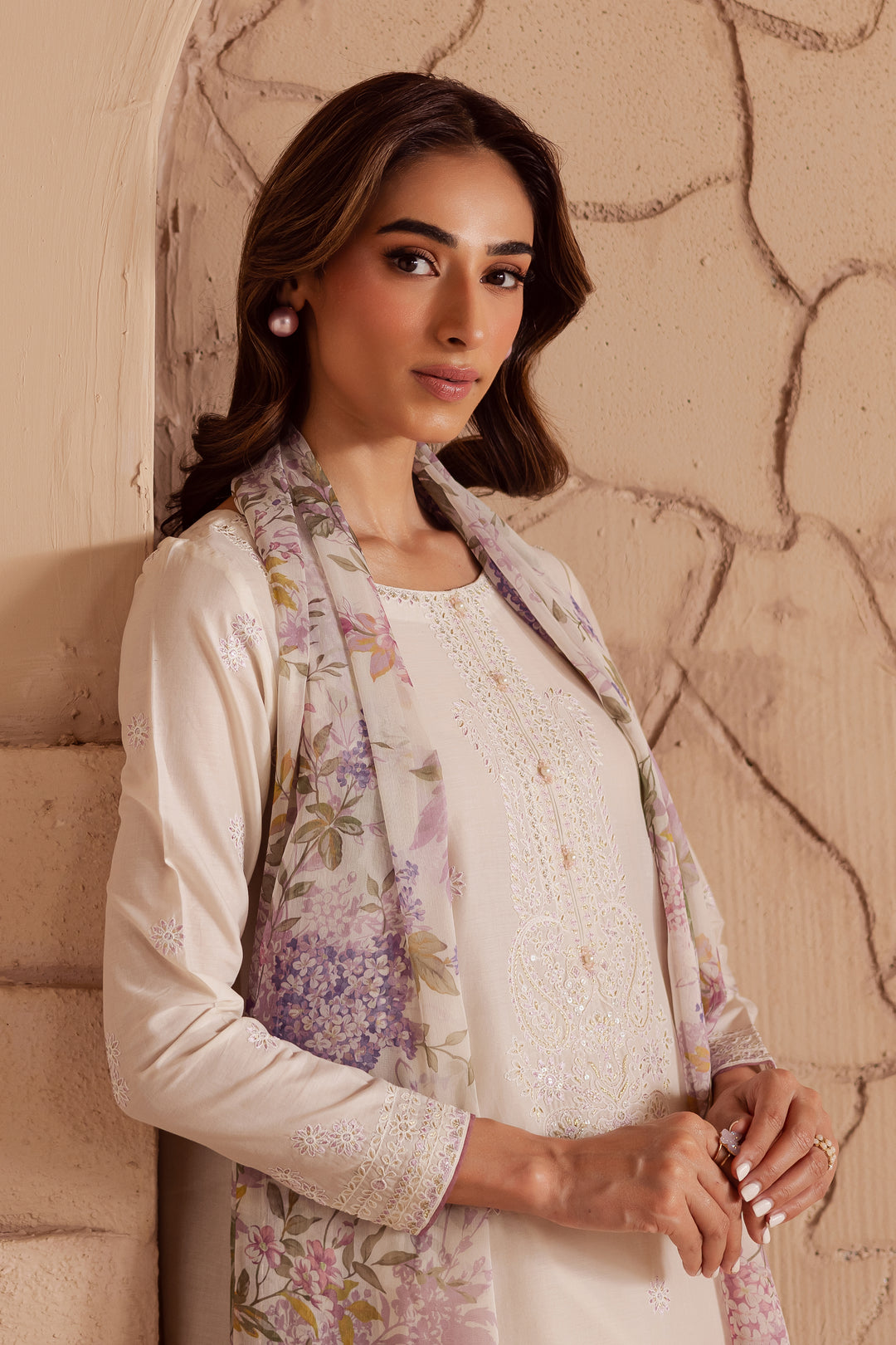 White Beast 3Pc - Embroidered Lawn Dress