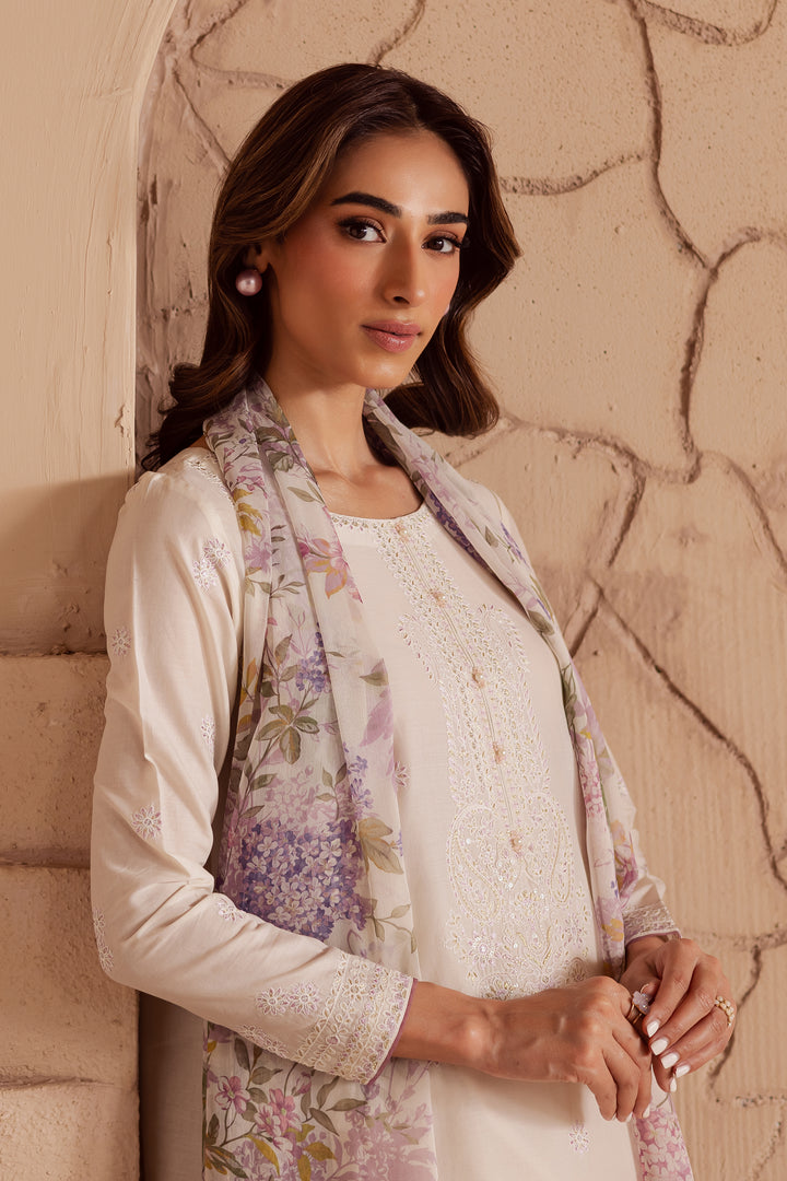 White Beast 3Pc - Embroidered Lawn Dress