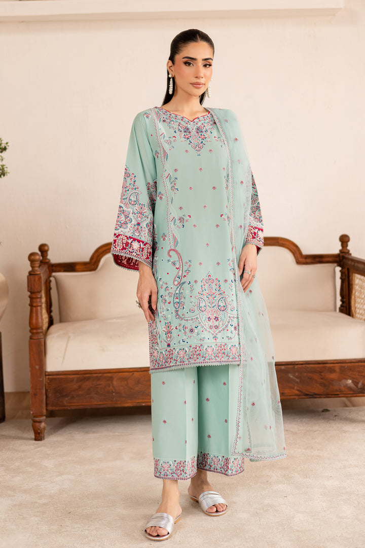 Zen 3Pc - Embroidered Solid Dress