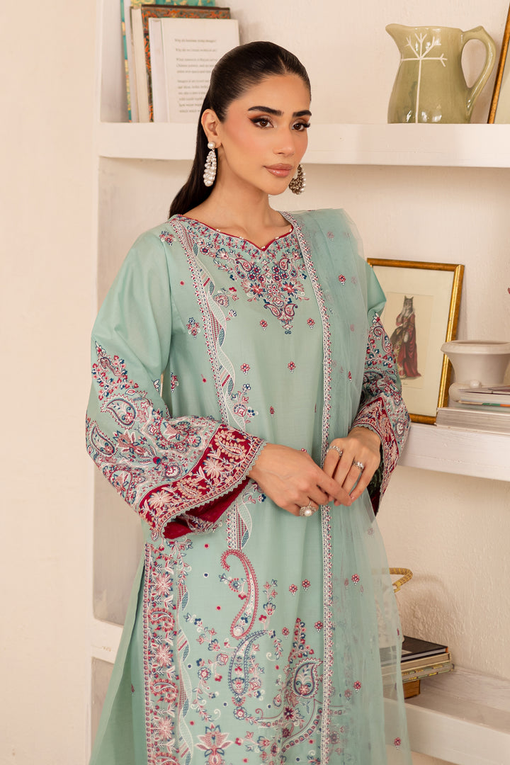 Zen 3Pc - Embroidered Solid Dress