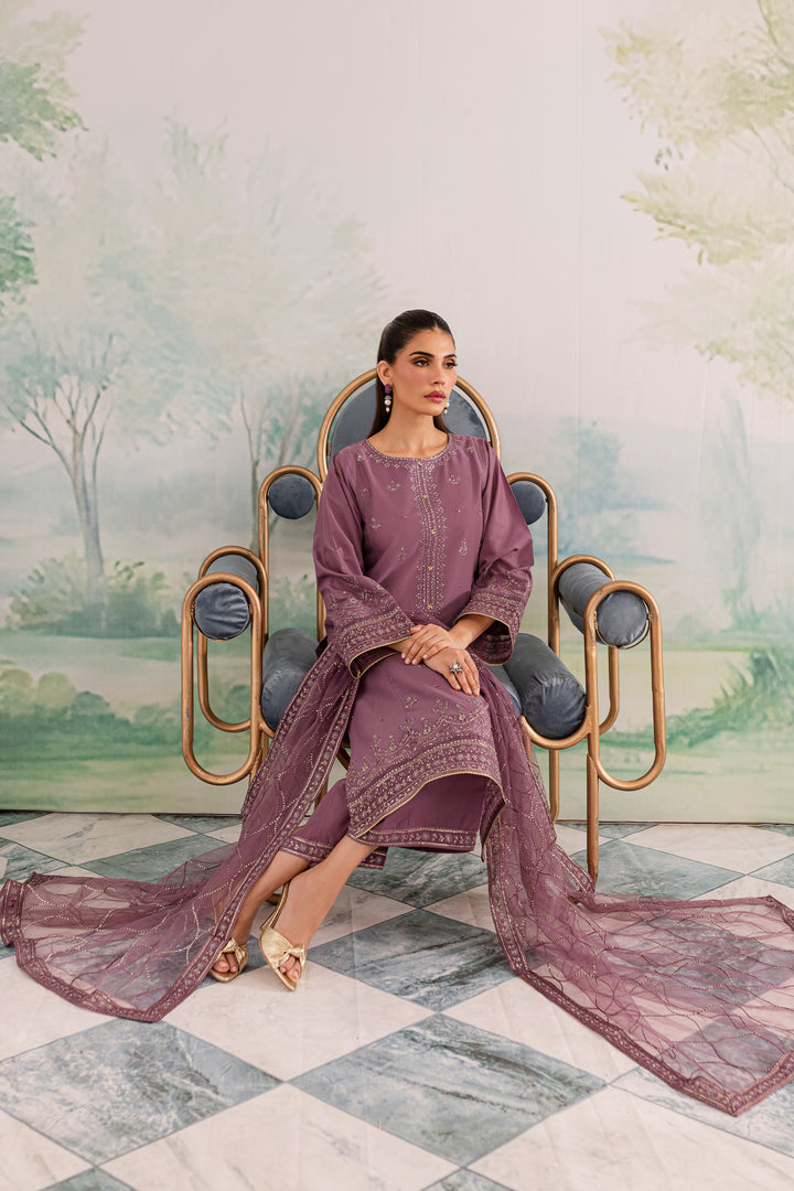 Zahya 3Pc - Embroidered Lawn Dress