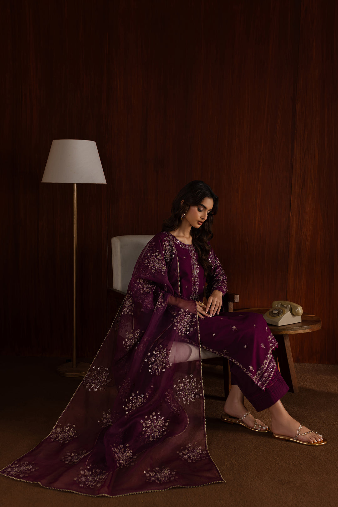 Masooma 3Pc - Embroidered Karandi Dress