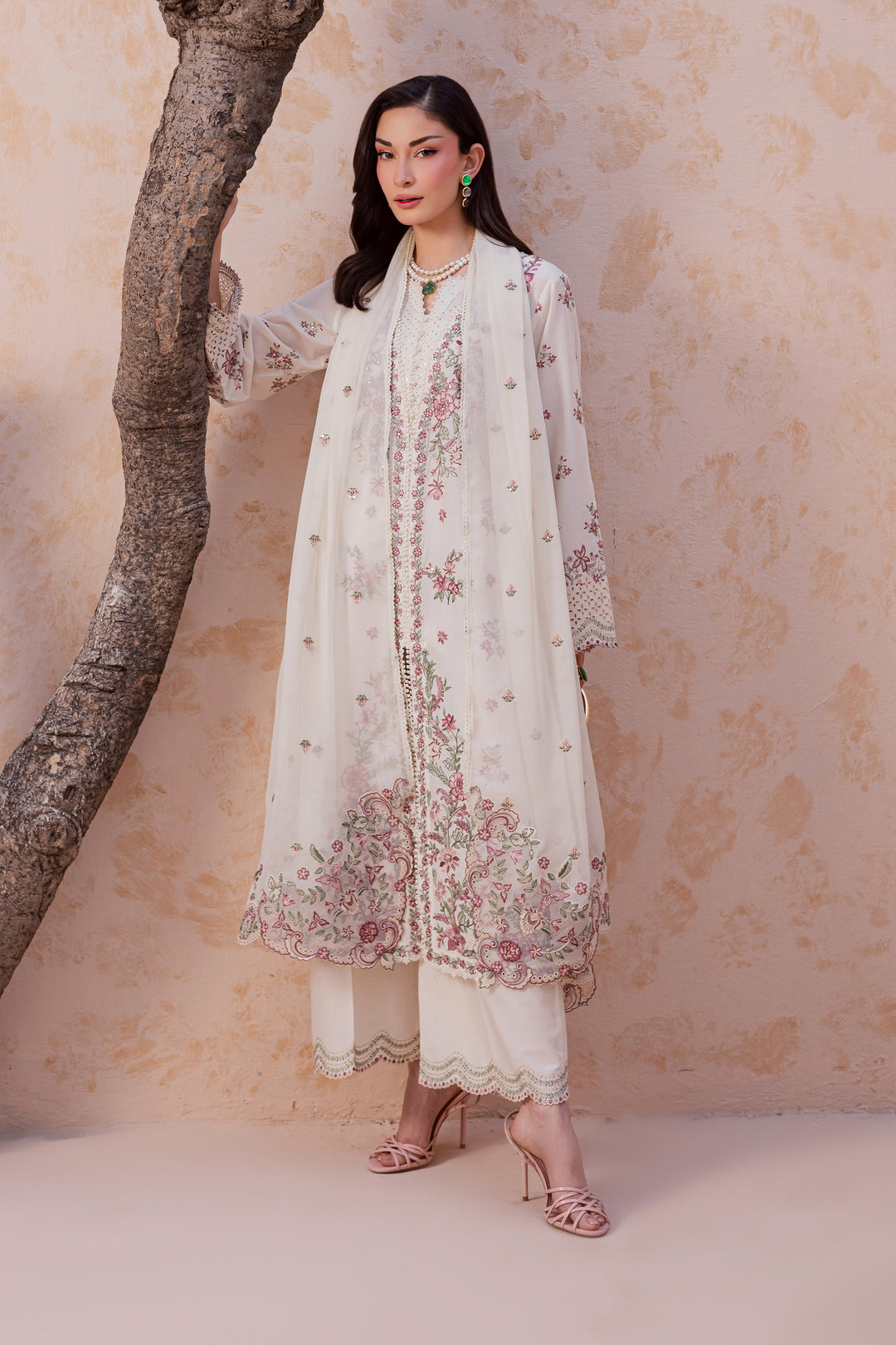 Pearl Dust 3Pc - Festive Embroidered Lawn