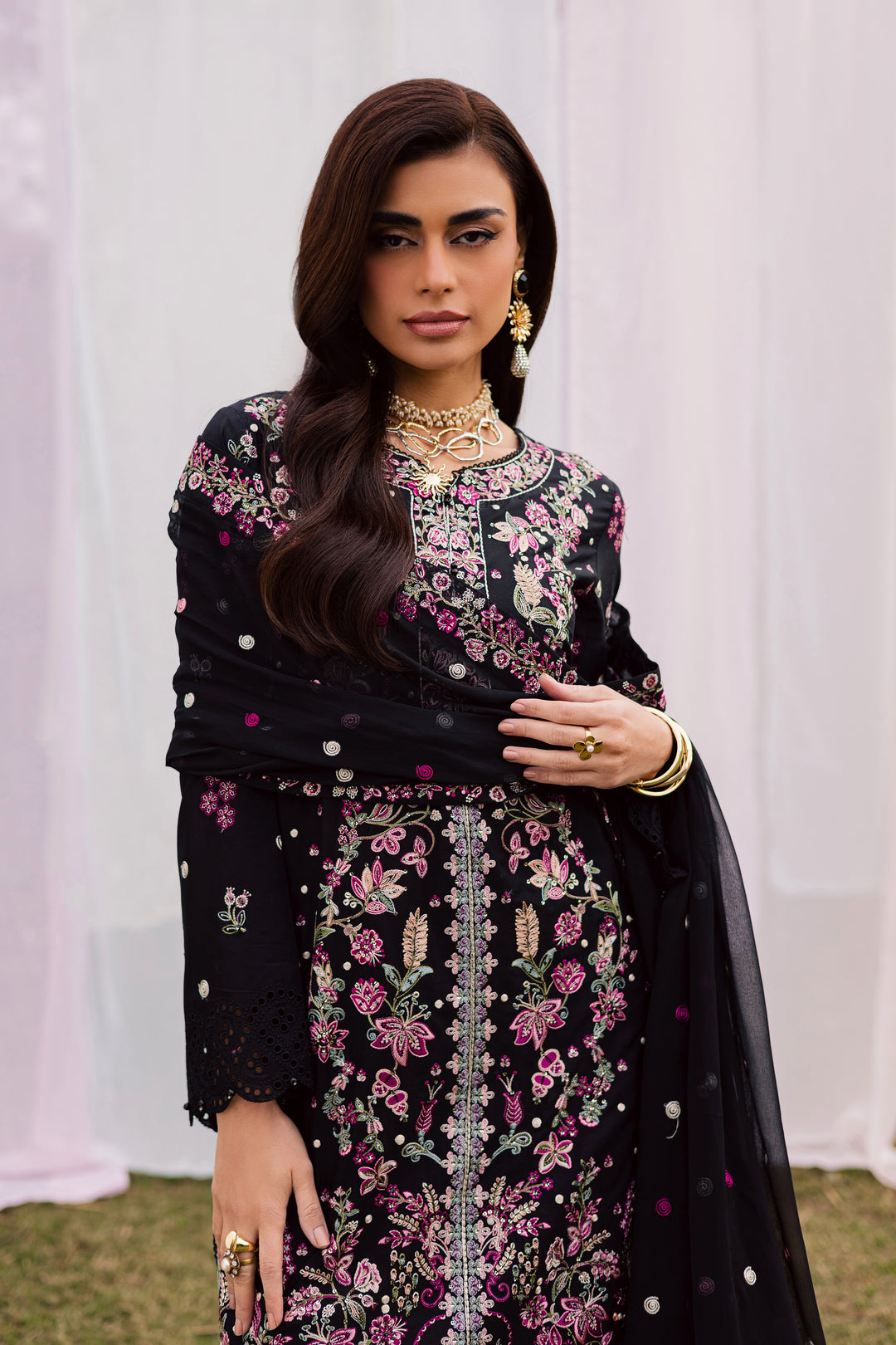 Rene 3Pc - Festive Embroidered Lawn