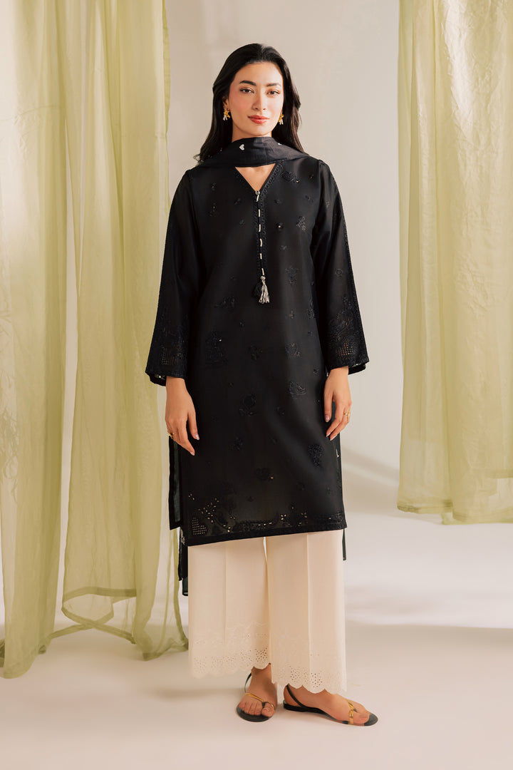 Black Bird 3Pc - Embroidered Lawn Dress
