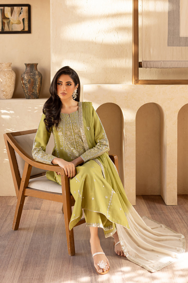 Mileno 3Pc - Embroidered Khaddar Dress