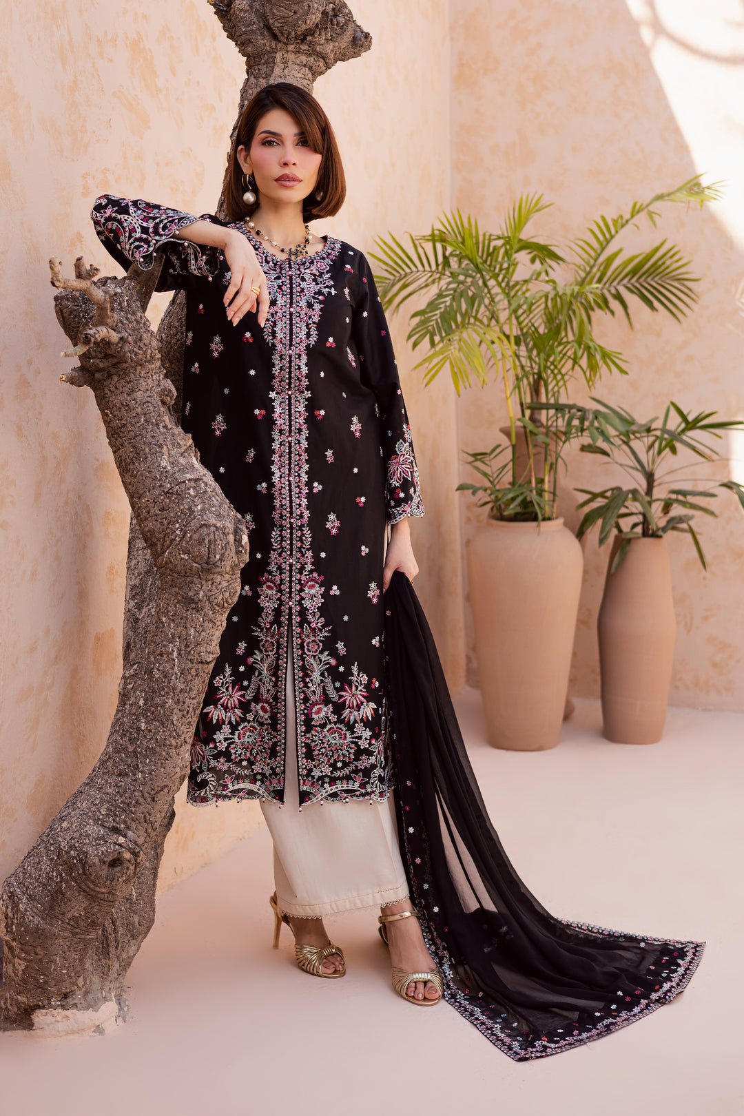Aelin 3Pc - Festive Embroidered Lawn