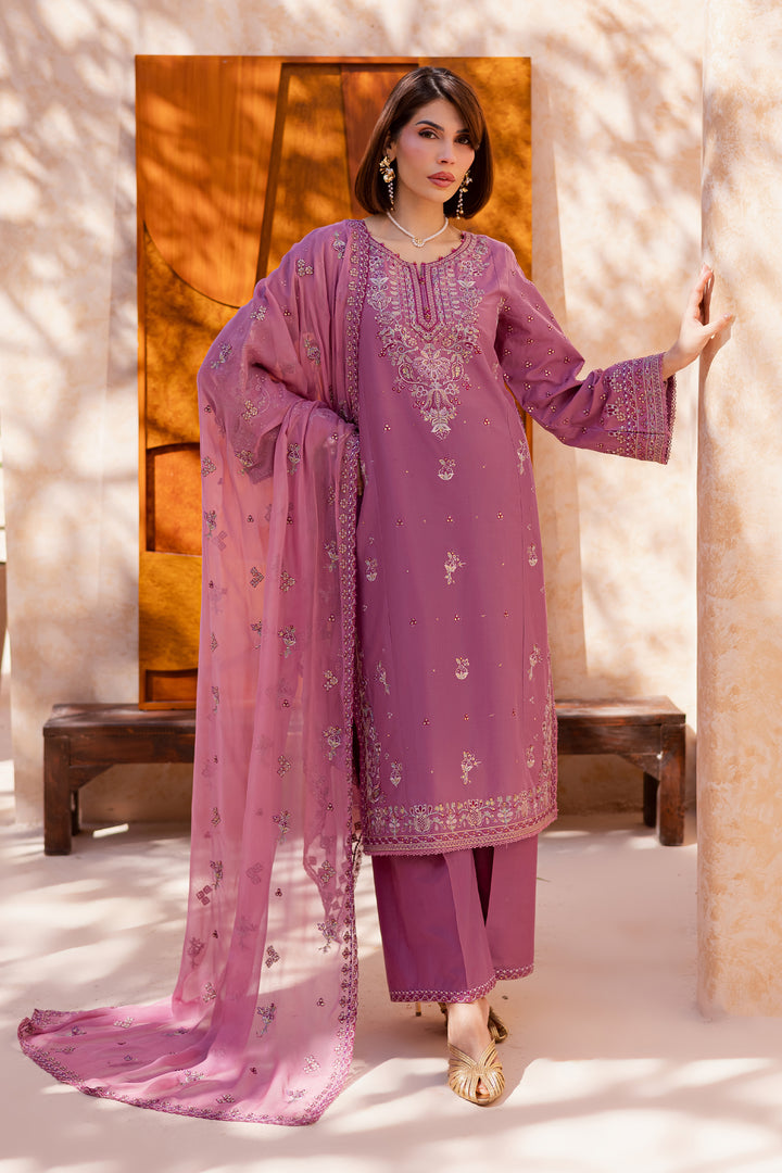 Lina 3Pc - Festive Embroidered Lawn
