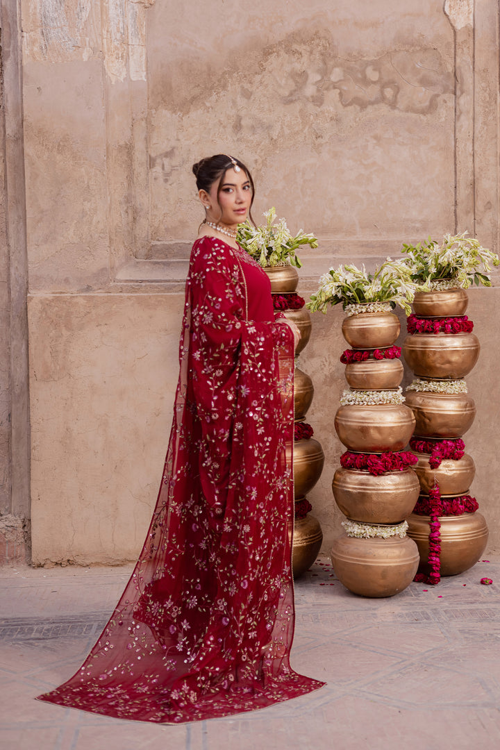 Red Adina 3Pc - Festive Luxe Pret