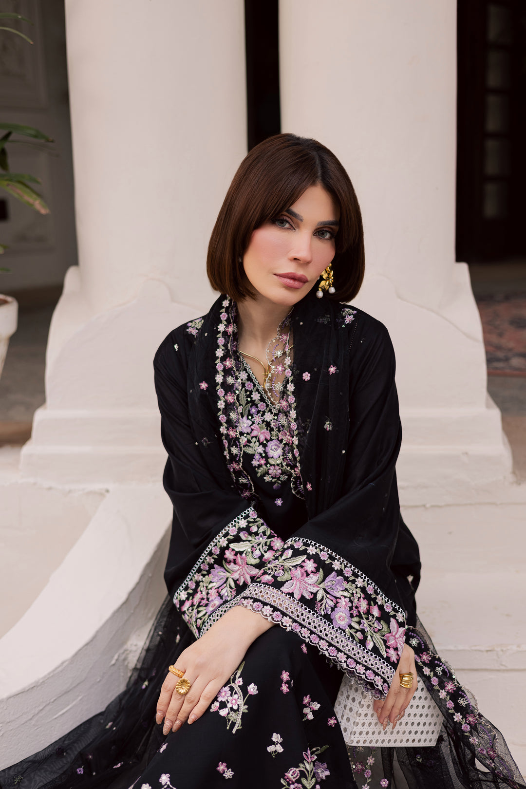 Raeqa 3Pc - Festive Embroidered Lawn