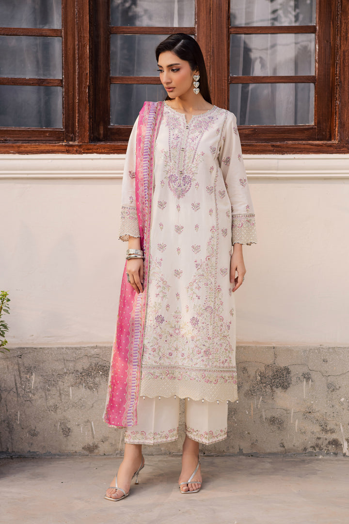 Pinkie Pie 3Pc - Festive Embroidered Lawn