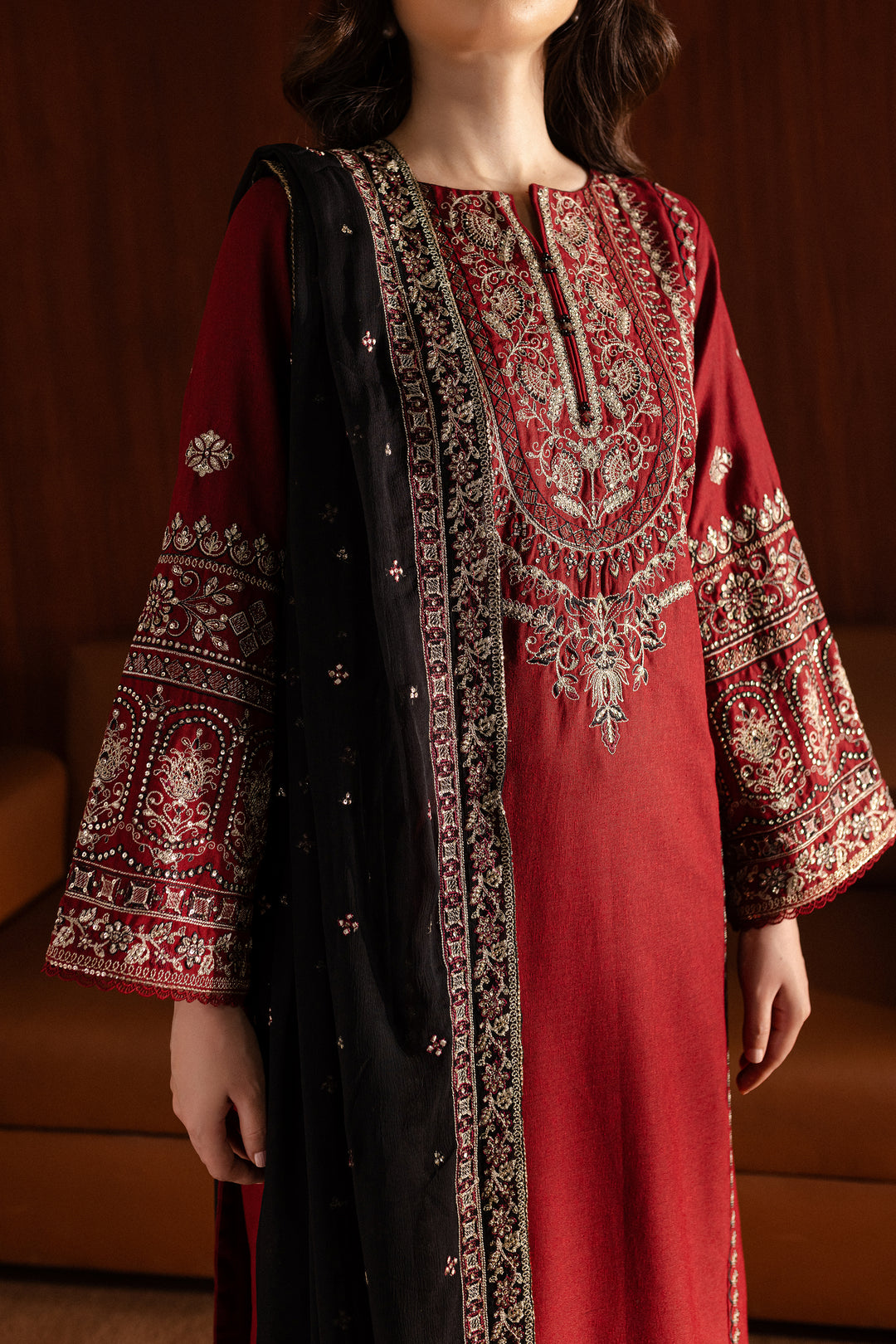 Lamar 3Pc - Embroidered Karandi Dress