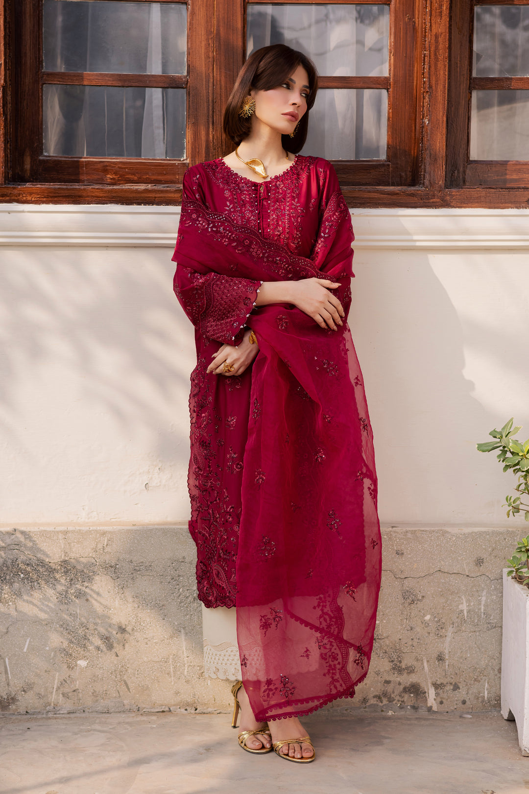 Ecuador 3Pc - Festive Embroidered Lawn