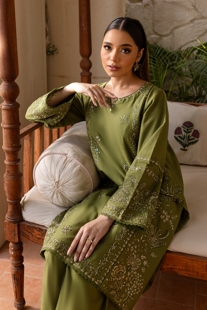 Fern Crush 2Pc - Embroidered Khaddar Dress