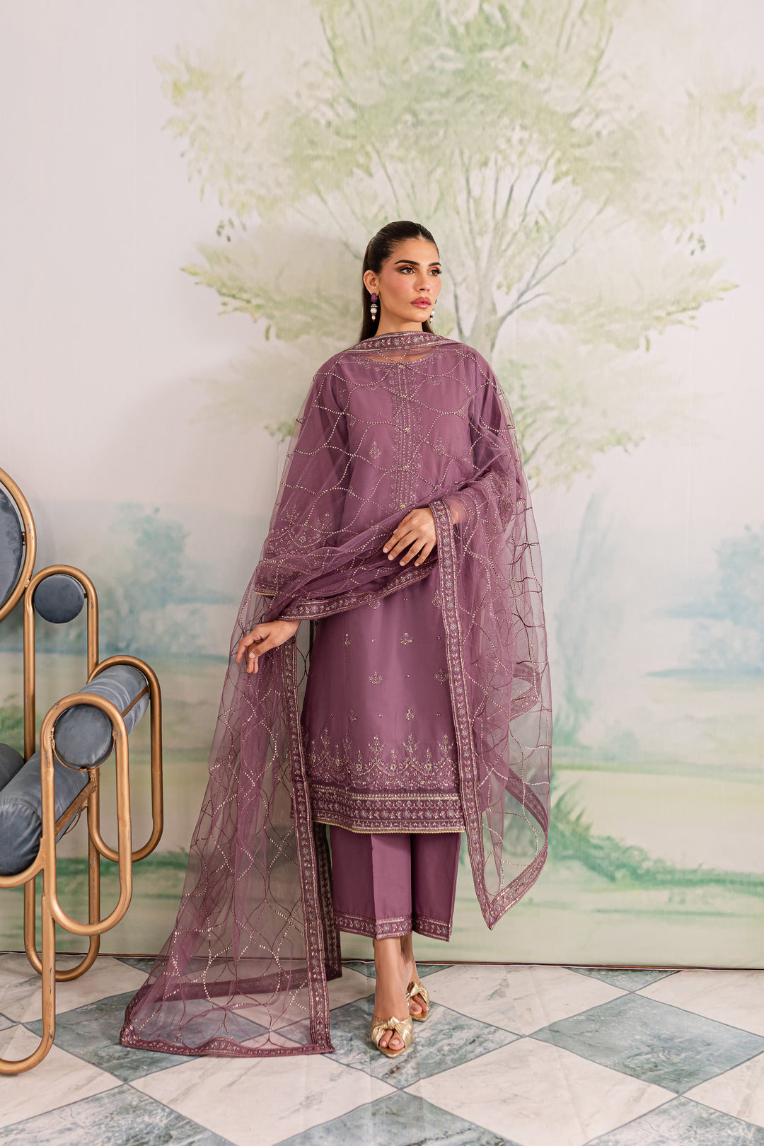 Zahya 3Pc - Embroidered Lawn Dress