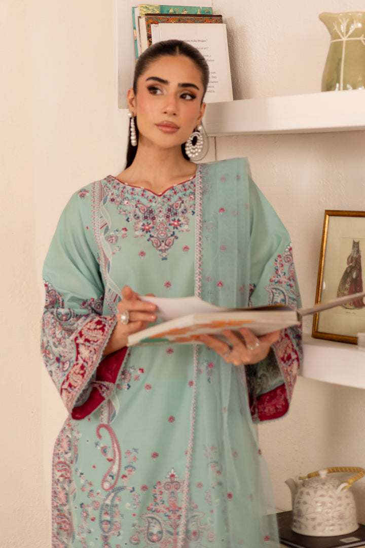 Zen 3Pc - Embroidered Solid Dress