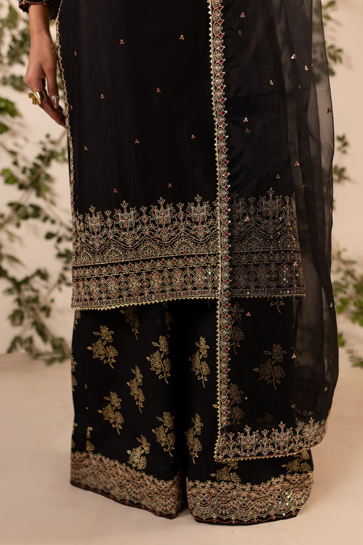 Aria 3Pc - Embroidered Sharara Pret