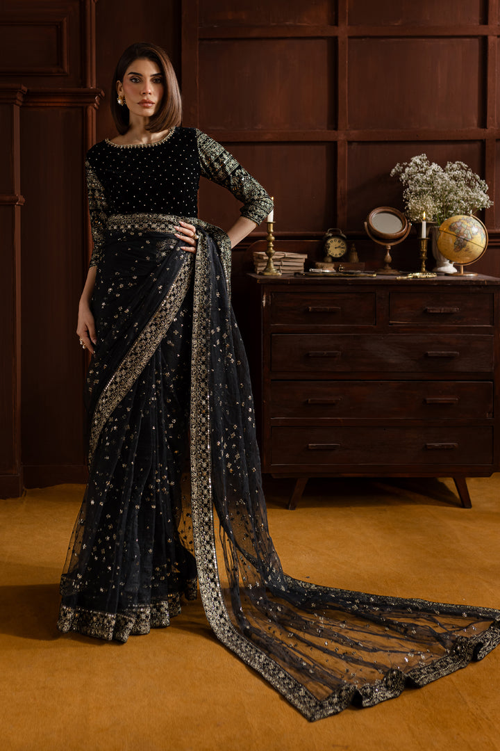 Dune Saree 3pc- Velvet Luxe Pret