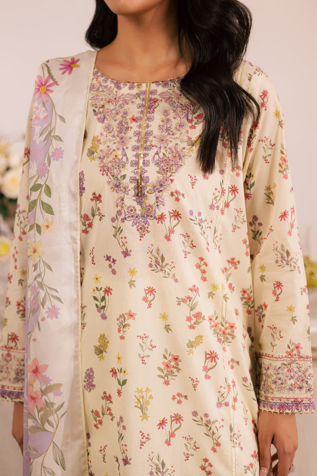Jules 3Pc - Printed Lawn Dress