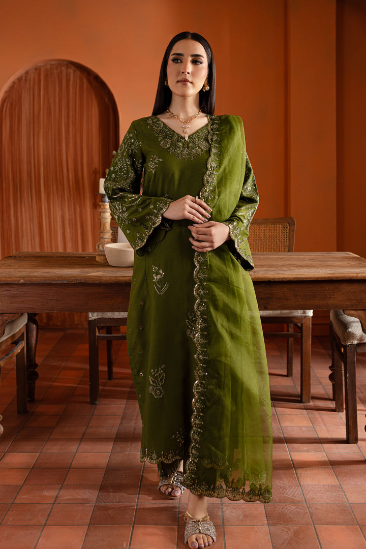 Rosine 3pc- Embroidered Karandi Dress