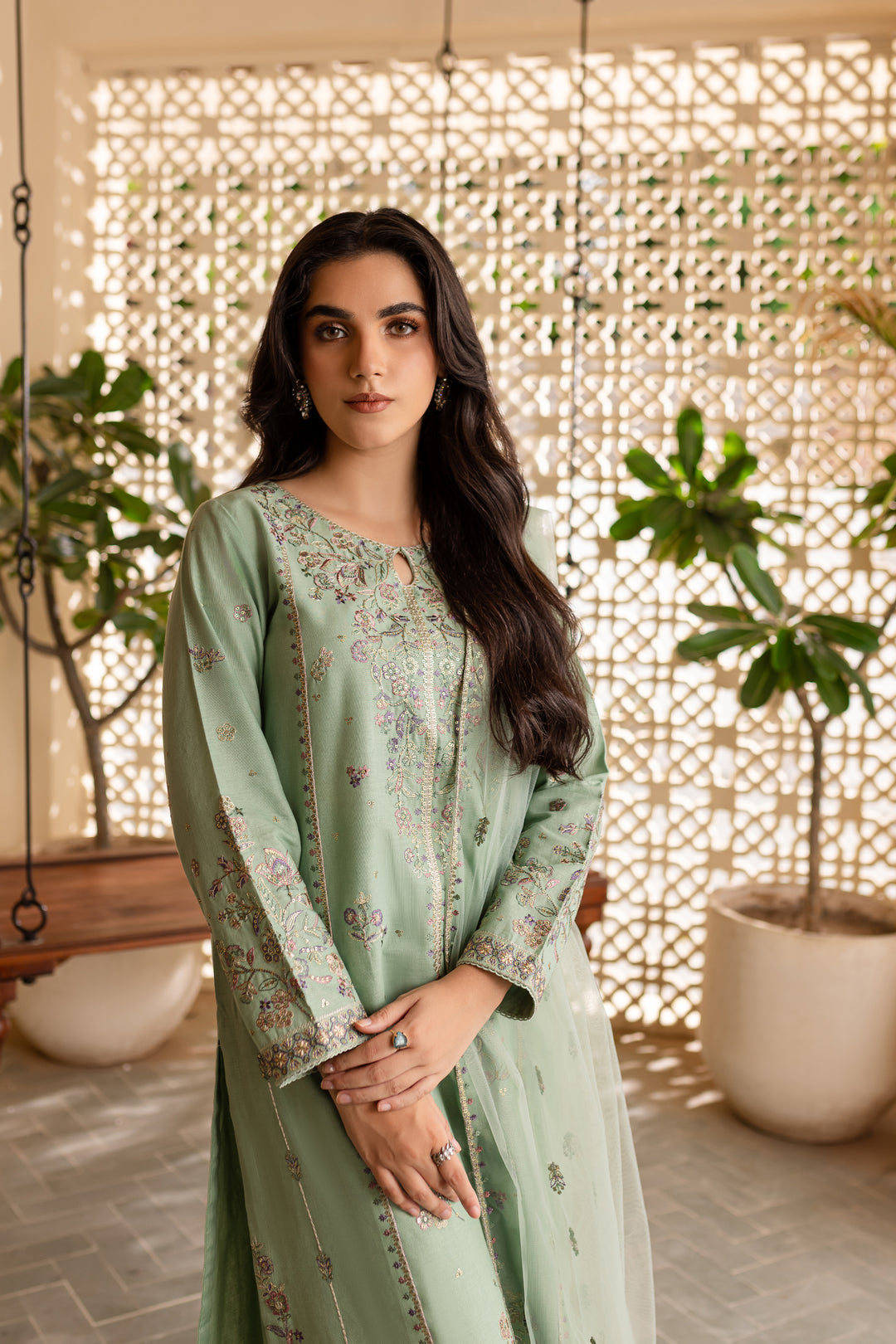 Sea Salts 3Pc - Embroidered Khaddar Dress