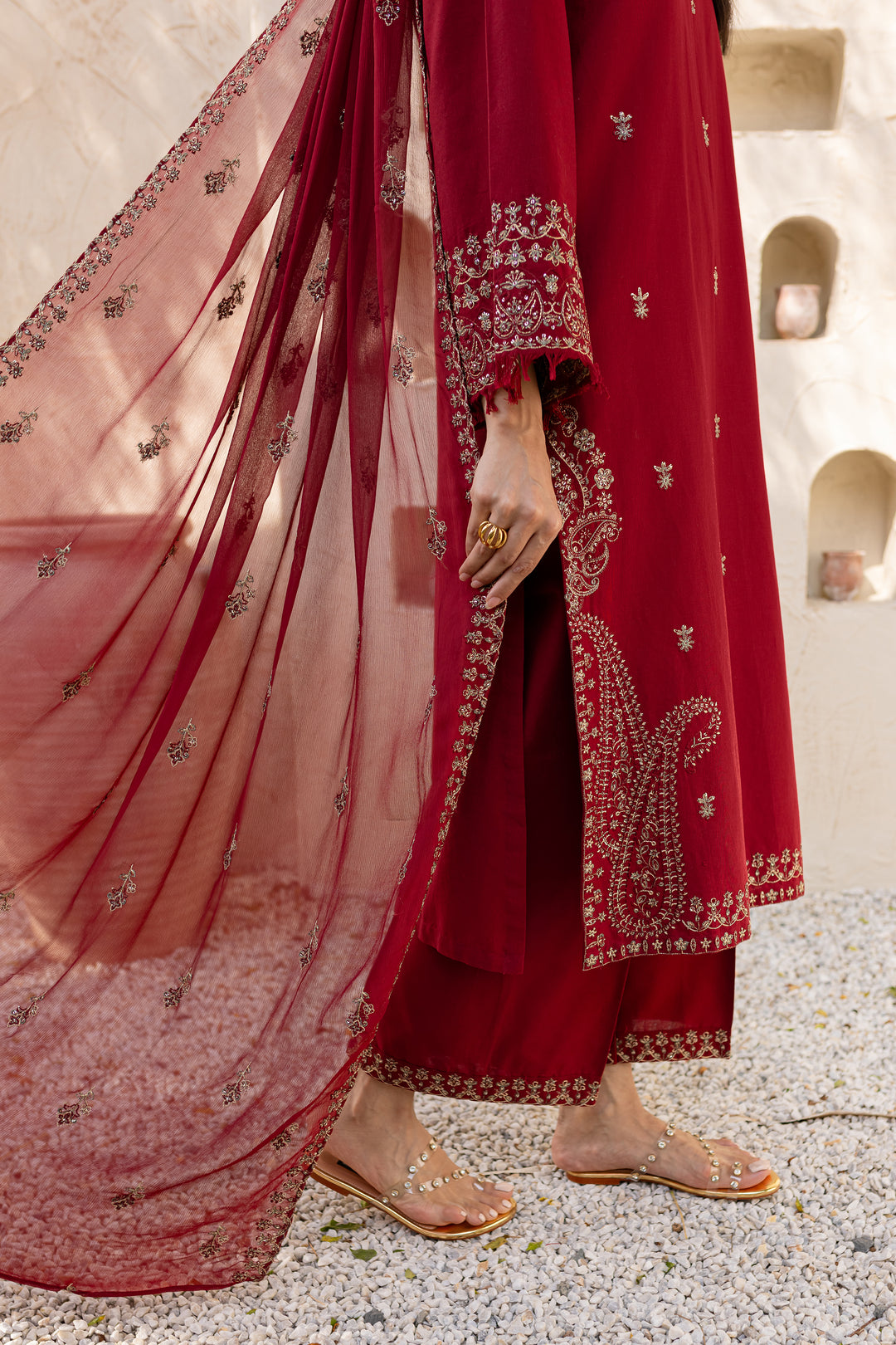 Naaz 3Pc - Embroidered Khaddar Dress